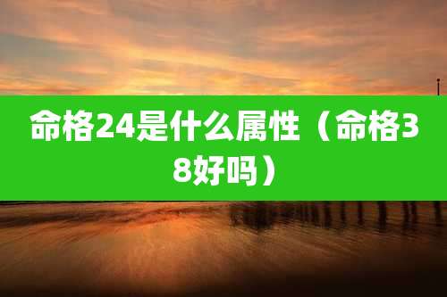 命格24是什么属性(命格38好吗)
