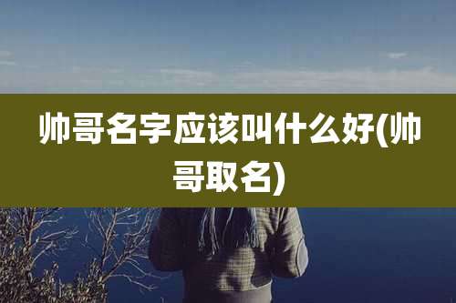 帅哥名字应该叫什么好(帅哥取名)