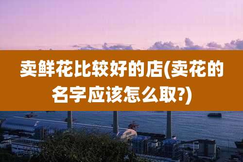 卖鲜花比较好的店(卖花的名字应该怎么取?)