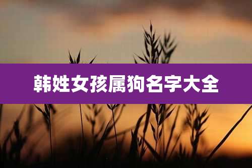 韩姓女孩属狗名字大全