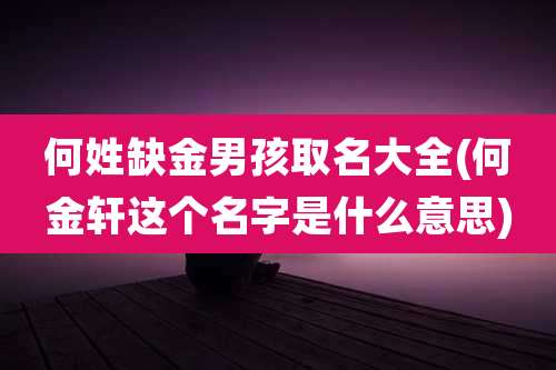 何姓缺金男孩取名大全(何金轩这个名字是什么意思)