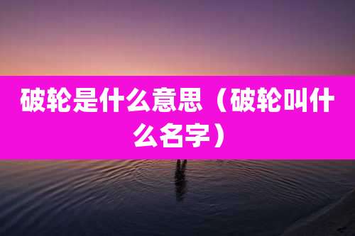 破轮是什么意思（破轮叫什么名字）