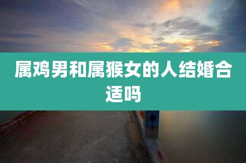 属鸡男和属猴女的人结婚合适吗