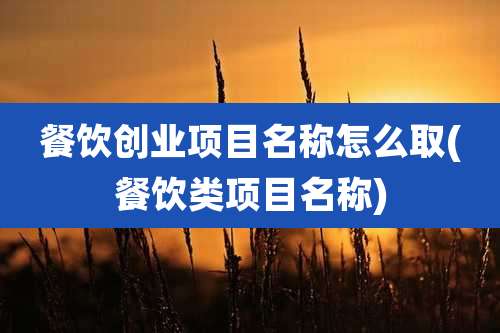 餐饮创业项目名称怎么取(餐饮类项目名称)