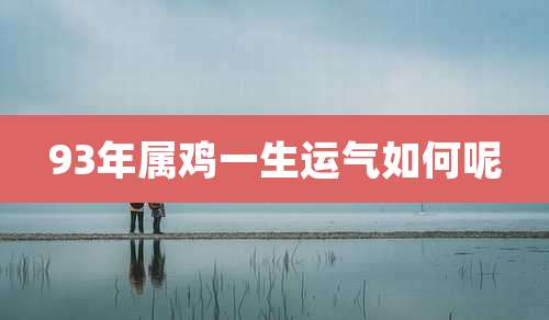 93年属鸡一生运气如何呢