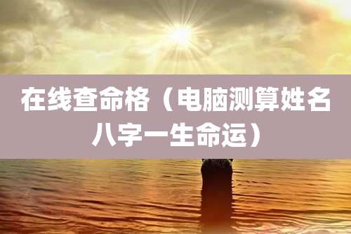 在线查命格(电脑测算姓名八字一生命运)