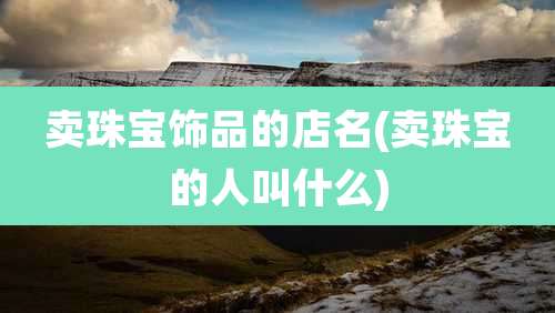 卖珠宝饰品的店名(卖珠宝的人叫什么)