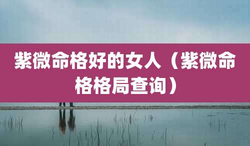 紫微命格好的女人(紫微命格格局查询)