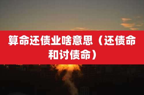 算命还债业啥意思(还债命和讨债命)