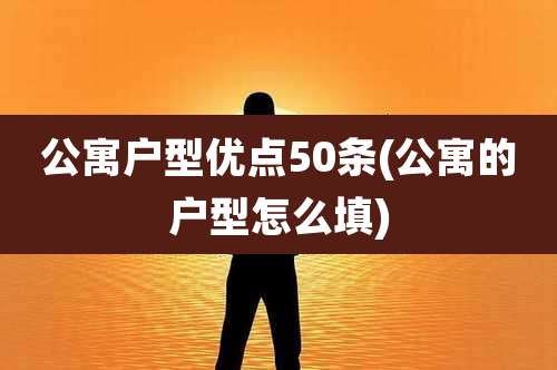 公寓户型优点50条(公寓的户型怎么填)