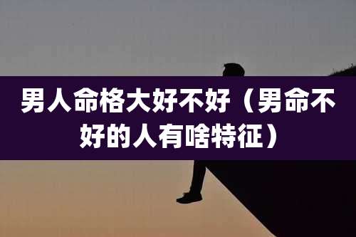 男人命格大好不好(男命不好的人有啥特征)