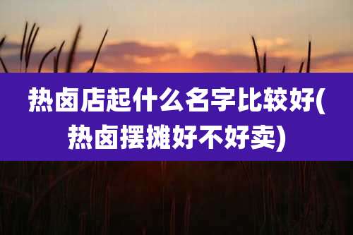 热卤店起什么名字比较好(热卤摆摊好不好卖)