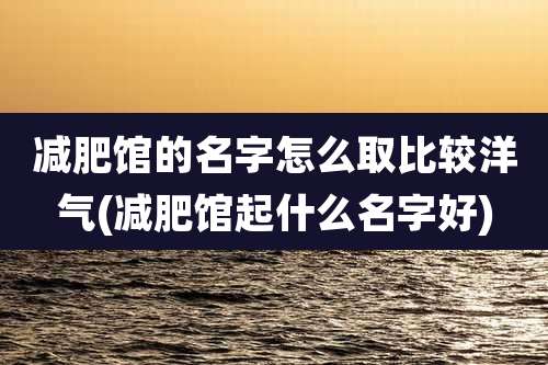减肥馆的名字怎么取比较洋气(减肥馆起什么名字好)