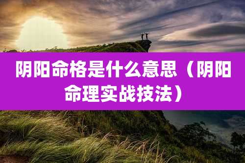 阴阳命格是什么意思（阴阳命理实战技法）