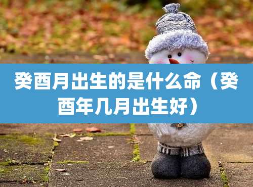 癸酉月出生的是什么命（癸酉年几月出生好）