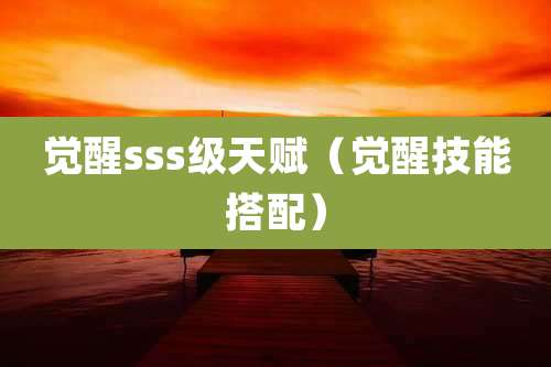 觉醒sss级天赋(觉醒技能搭配)