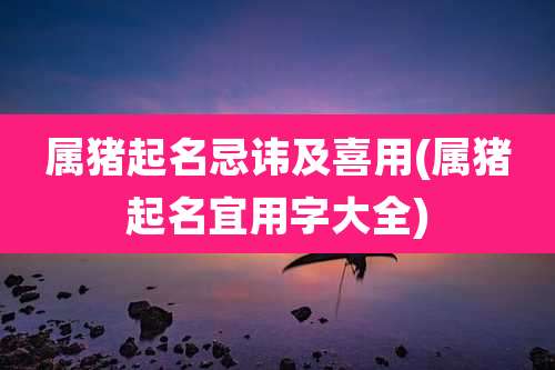 属猪起名忌讳及喜用(属猪起名宜用字大全)