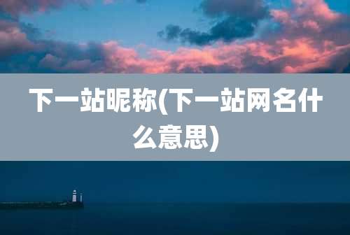 下一站昵称(下一站网名什么意思)