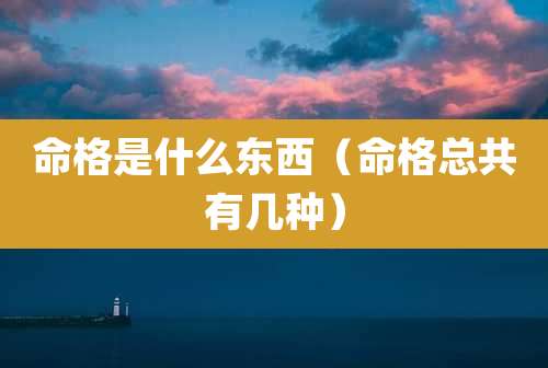 命格是什么东西(命格总共有几种)