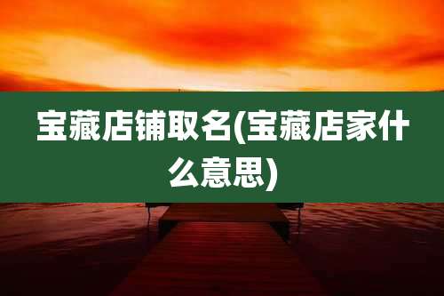 宝藏店铺取名(宝藏店家什么意思)