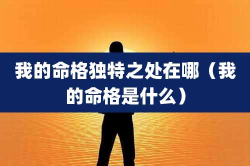 我的命格独特之处在哪(我的命格是什么)