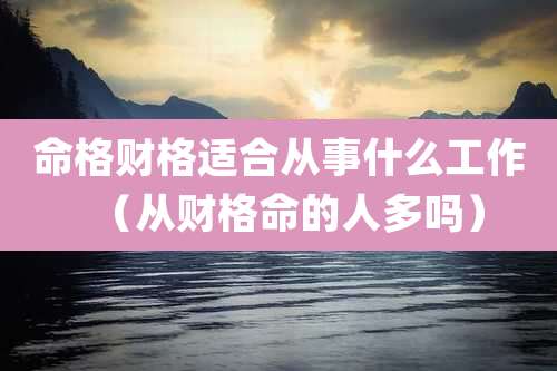 命格财格适合从事什么工作（从财格命的人多吗）