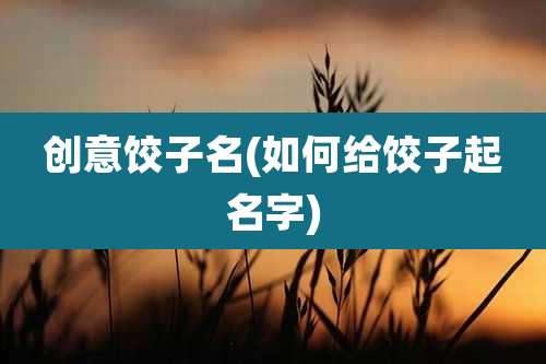 创意饺子名(如何给饺子起名字)