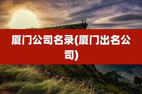 厦门公司名录(厦门出名公司)