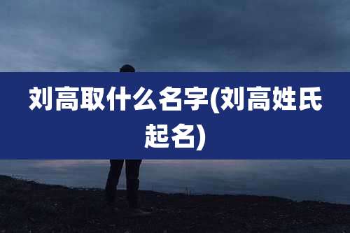 刘高取什么名字(刘高姓氏起名)