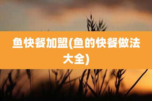 鱼快餐加盟(鱼的快餐做法大全)