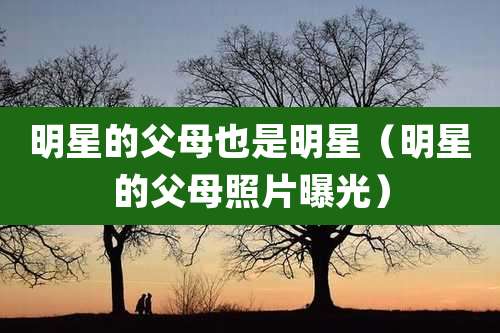 明星的父母也是明星(明星的父母照片曝光)