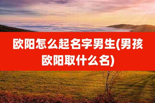 欧阳怎么起名字男生(男孩欧阳取什么名)