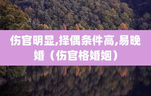伤官明显,择偶条件高,易晚婚(伤官格婚姻)