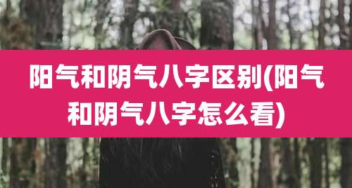 阳气和阴气八字区别(阳气和阴气八字怎么看)