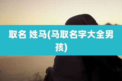 取名 姓马(马取名字大全男孩)