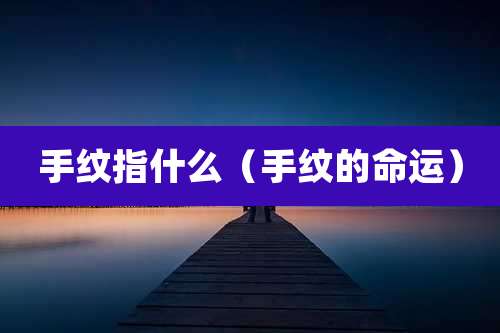 手纹指什么（手纹的命运）