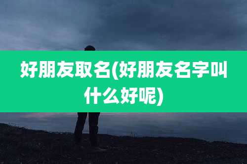 好朋友取名(好朋友名字叫什么好呢)