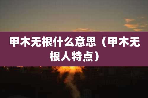 甲木无根什么意思(甲木无根人特点)