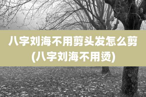 八字刘海不用剪头发怎么剪(八字刘海不用烫)