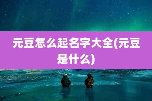 元豆怎么起名字大全(元豆是什么)
