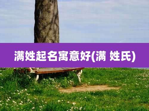 满姓起名寓意好(满 姓氏)