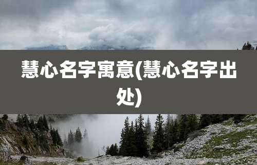 慧心名字寓意(慧心名字出处)