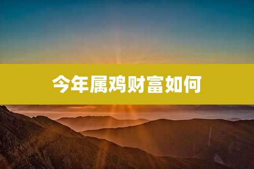 今年属鸡财富如何