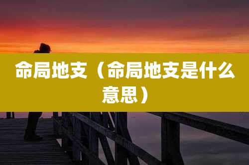 命局地支(命局地支是什么意思)