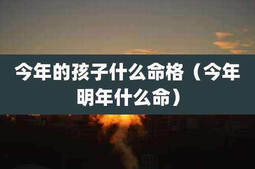 今年的孩子什么命格（今年明年什么命）