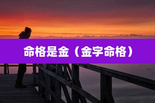 命格是金(金字命格)