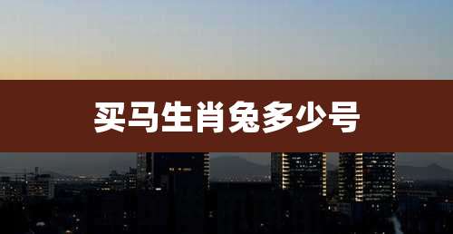 买马生肖兔多少号