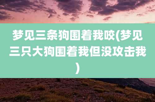 梦见三条狗围着我咬(梦见三只大狗围着我但没攻击我)