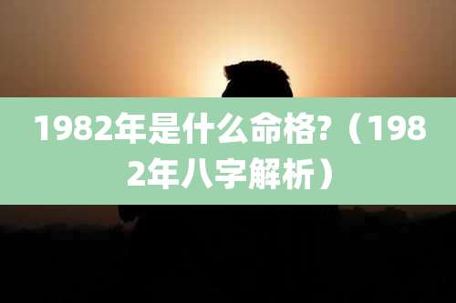 1982年是什么命格?(1982年八字解析)
