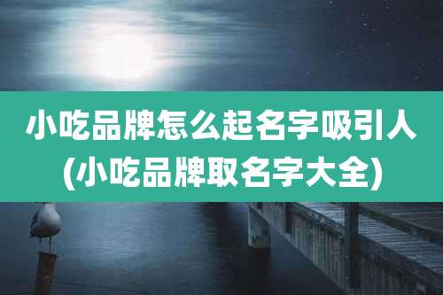 小吃品牌怎么起名字吸引人(小吃品牌取名字大全)